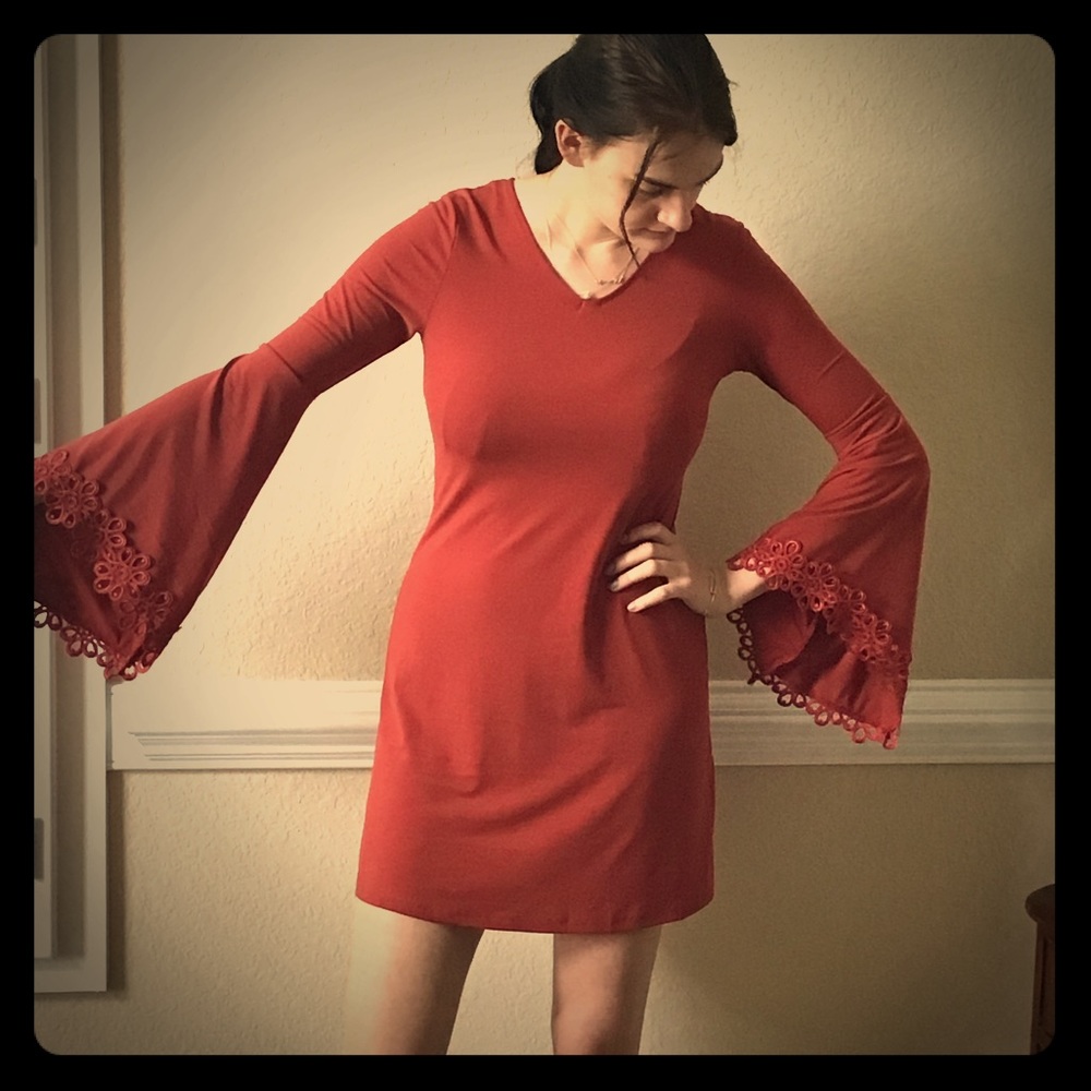 Butterfly sleeve dress
